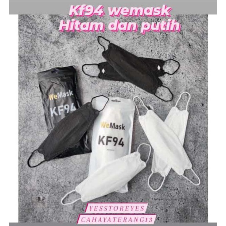 READY KF 94 KF94 WEMASK WE MASK WEMAZE WE MAZE PUTIH DAN HITAM ISI 10 PER PACK