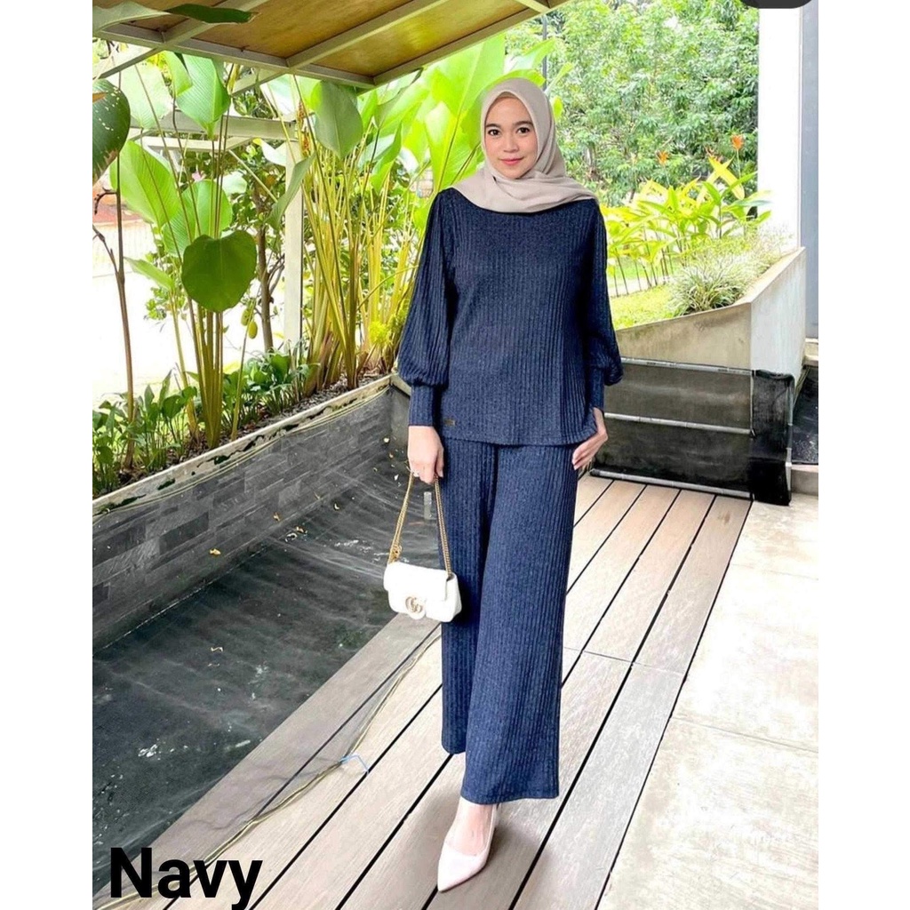 ELDE 12 - SET HARAGA ( L - XL - XXL - 3XL ) STELAN BAHAN KNIT IMPORT TEBAL + CELANA