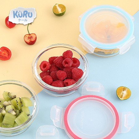 Kuru Baby Glass Food Container | Wadah Kaca Tempat Makan MPASI GC2001