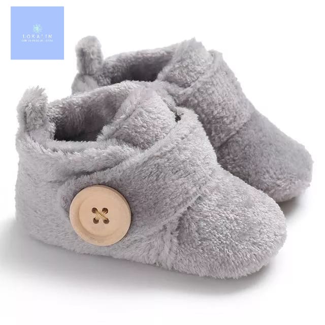 Sepatu Bayi Perempuan Model Bulu-Prewalker Anak 0-14 Bulan