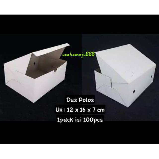 

Dus Polos / Box Kotak Kue 12x16 (100pcs)