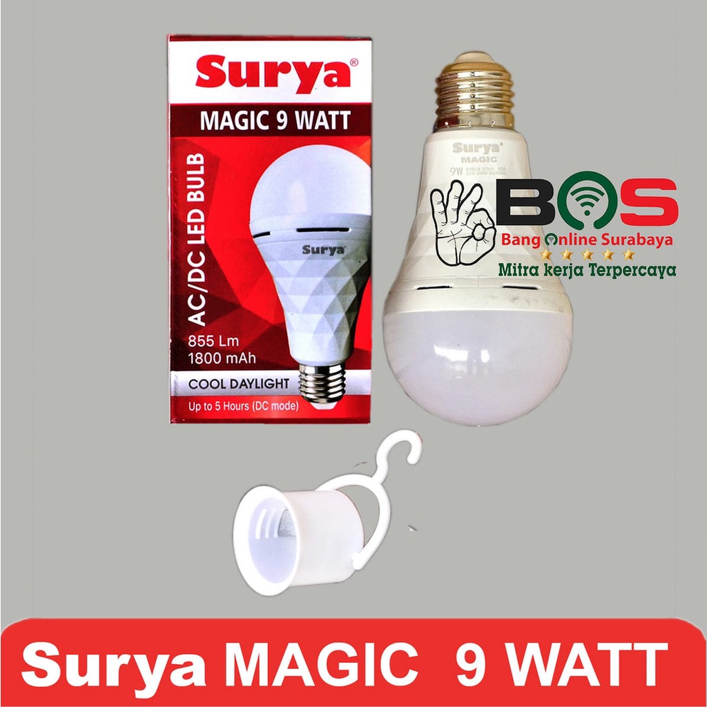 Lampu LED Bulb SURYA Magic Lamp Cahaya Putih 9 Watt LED Bohlam Surya