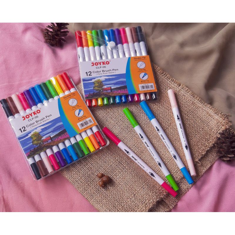 Joyko Color Brush Pen double tip Set CLP-06 /pcs