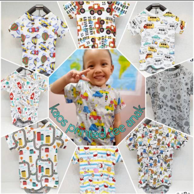 Part 1 Kaos  Printed Tee Anak Cowo usia 1 4 tahun BEBAS 
