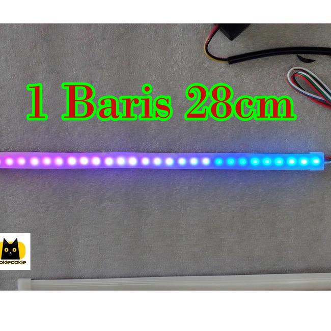 ☁ Led tail lamp RGB motor pelangi 28cm - Satu Baris ♜