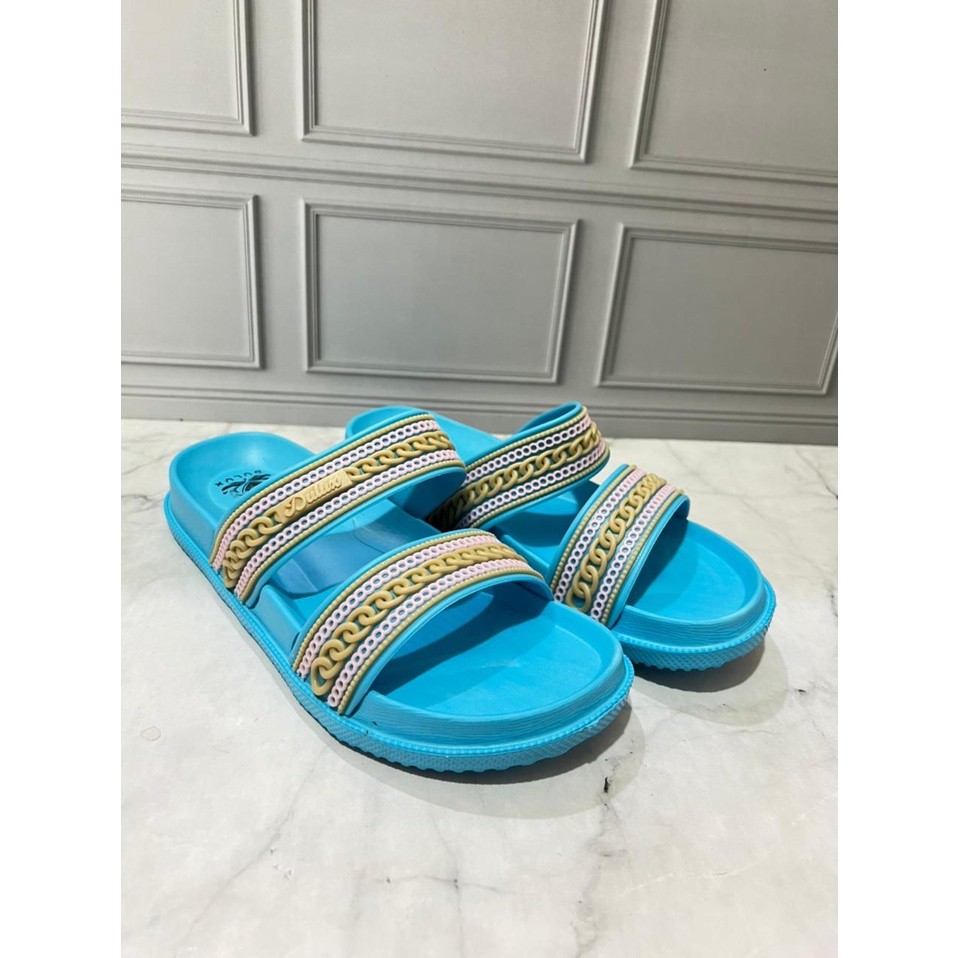 DX-389B Sandal Selop Wanita Dewasa Remaja / Sandal Slide Dua Tali Rantai Merek Dulux Size 36-40