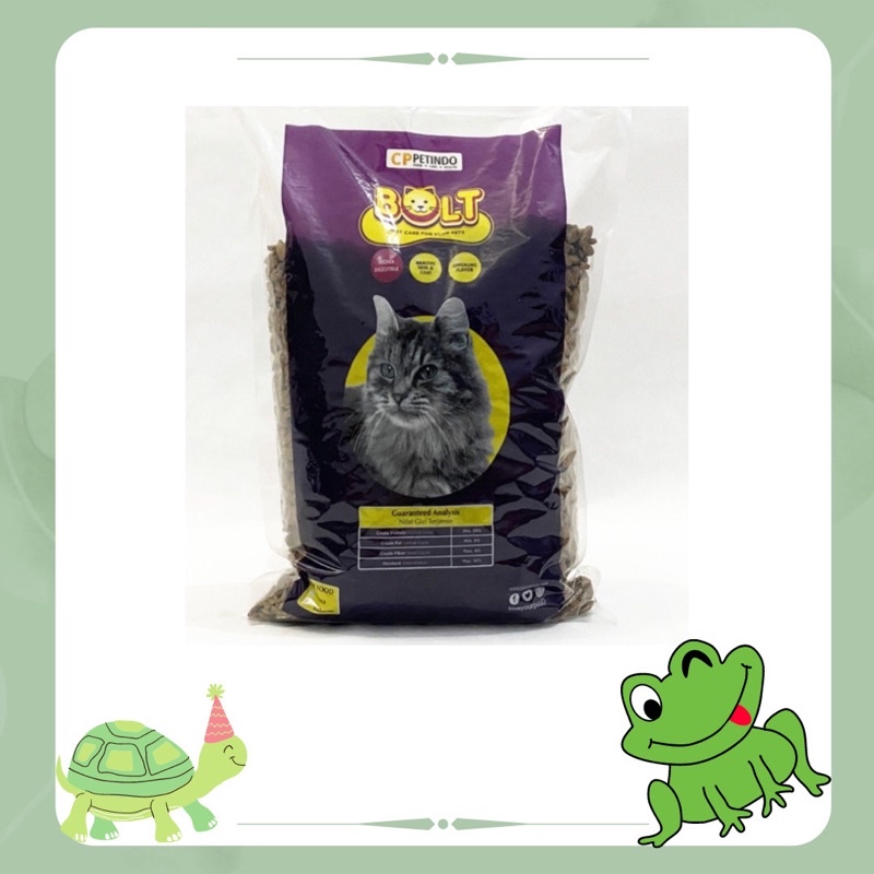 BOLT MAKANAN KUCING 1 KG ORIGINAL pakan kucing kering Pelet