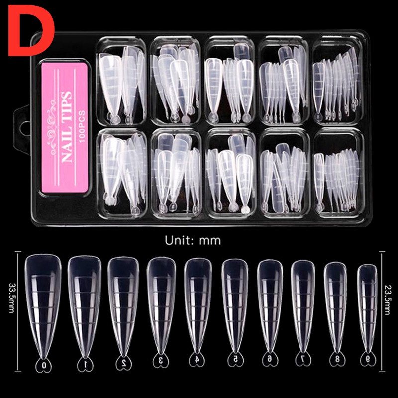 [FULL] 100Pcs Nail Forms Full Cover Gel Mold Tips Nail Extension Diy Nails Accessories