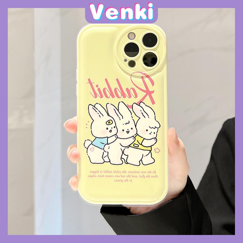 iPhone Case TPU Silicone Soft Case Airbag Shockproof Protection Camera Cute Cartoon Rabbit Compatible For iPhone 11 Pro Max 13 Pro Max 12 Pro Max 7Plus xr XS Max