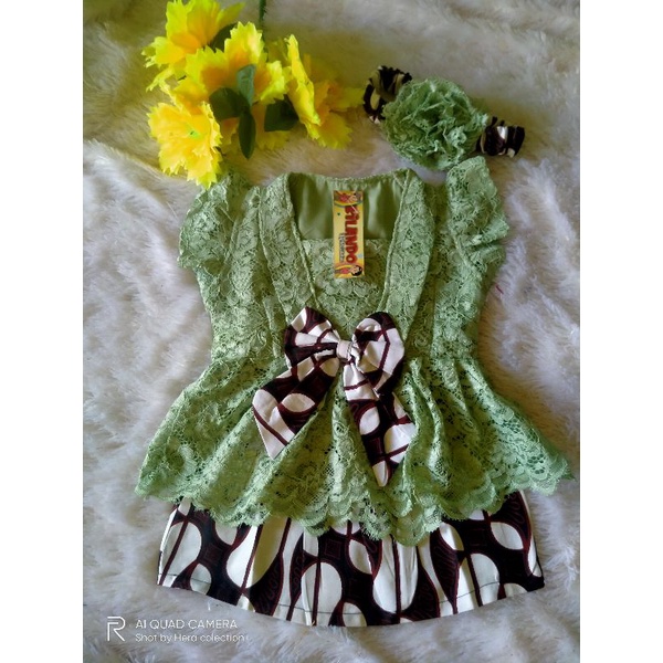 REAL PICT KEBAYA BAYI/KEBAYA MODERN LUCU DAN MURAH/KEBAYA WARNA HIJAU WARDAH/BAJU ADAT/BAJU TEDAK SI