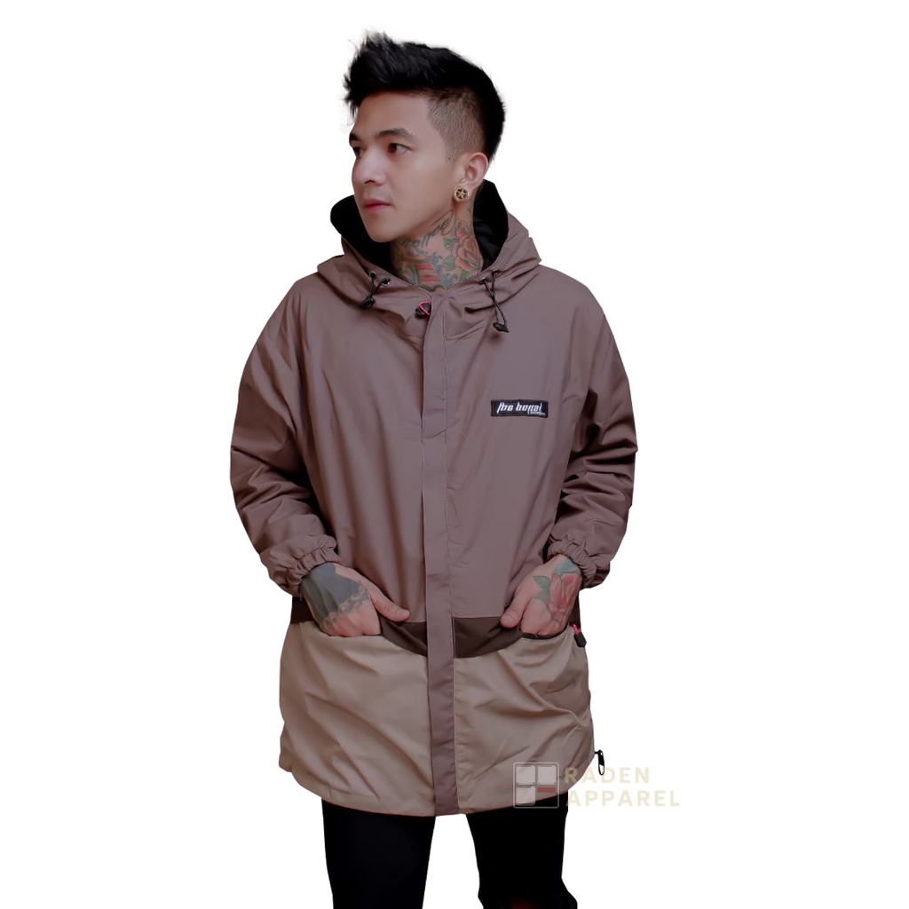 RADEN Jaket Parasut Taslan Outdoor Raglan 3D ANTI AIR - JAKET HAIKING WATERPROOF UNISEX-RG10