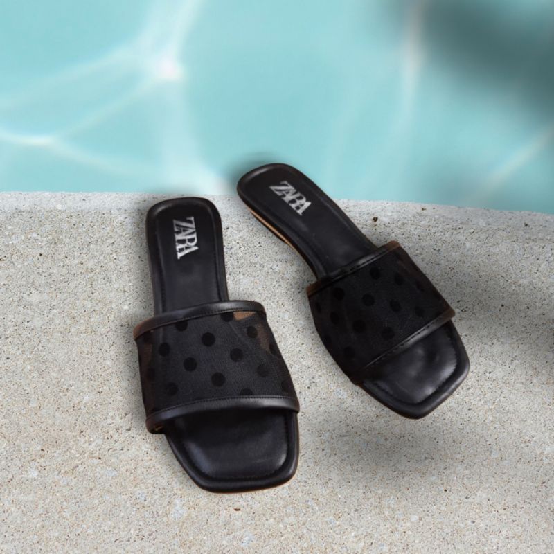 Sandal Kulit Sintetis Teplek /Sandal Zara