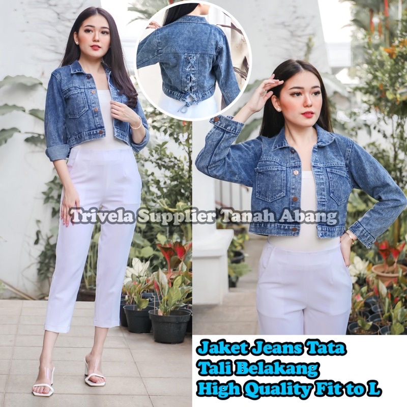 JAKET JEANS TALI BELAKANG