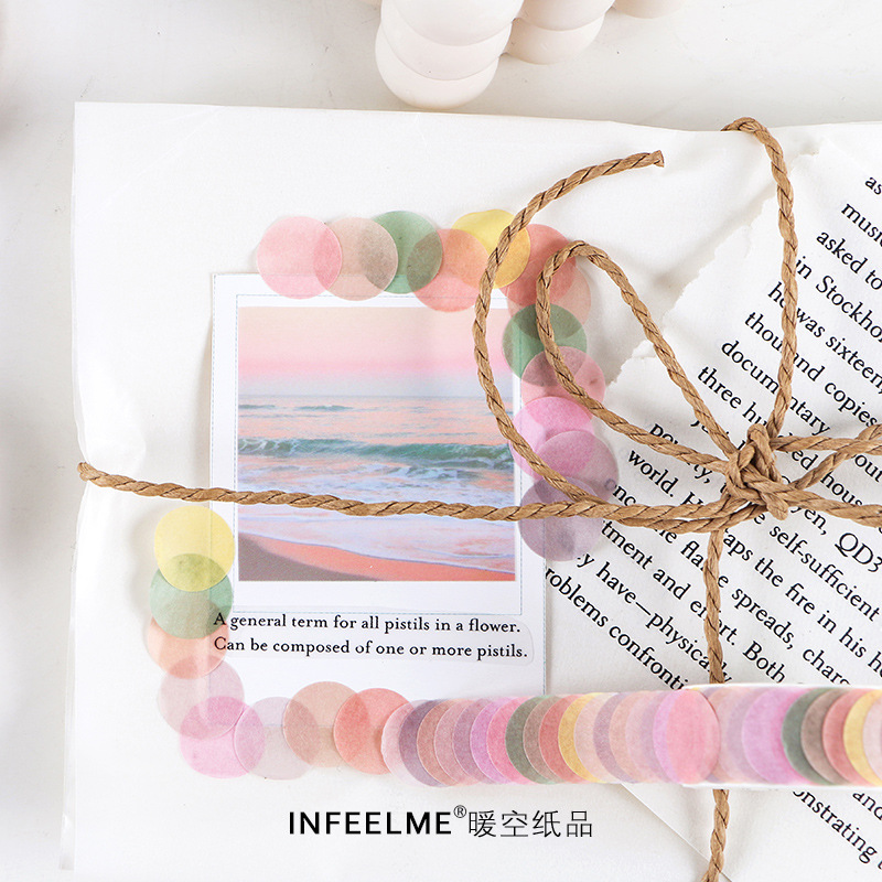 Winzige 100pcs Round Washi Stickers Pure Color Tape Mark Sticker-5