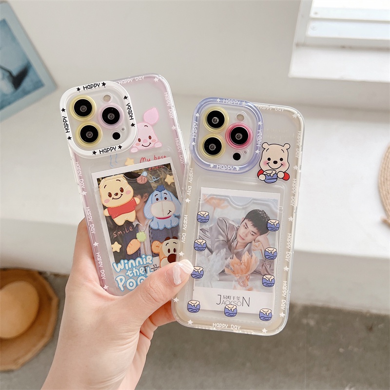 Soft Case TPU Motif Kartun Winnie Pooh Untuk IPhone 14 13 11 Pro Max 8 7 Plus X XS XR