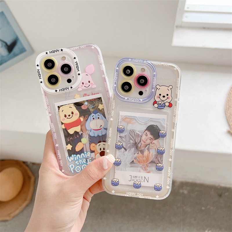 Soft Case Pelindung Lensa Transparan Desain Winnie the Pooh Untuk iPhone 12 13 Pro MAX 11 X XR XS MAX 7 8 Plus