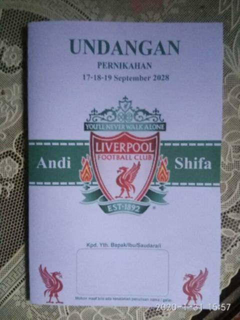 Undangan Pernikahan Persib Tulisan