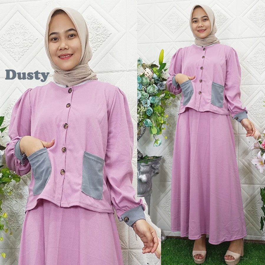 SETELAN NARRA SOFIYA BAJU JAKET DAN ROK SET CARLINA
