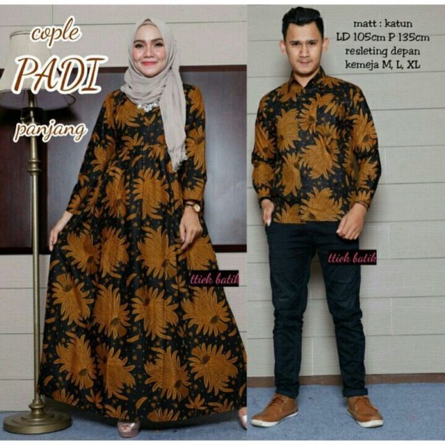 Batik Couple modern  padi pakaian stelan batik setelan 