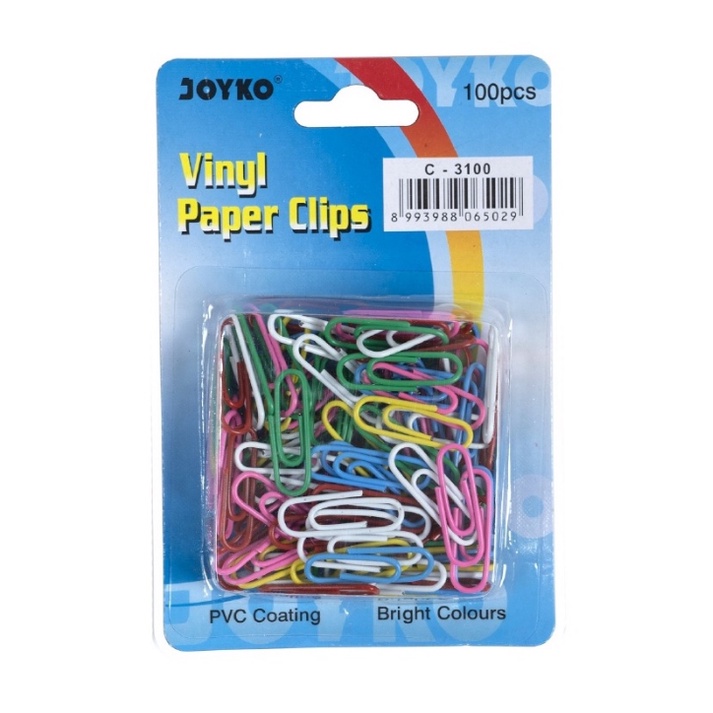 

Paper Clip Joyko C-3100 Penjepit Kertas Klip Pastel Colour Vinyl Binder Murah Original Atk Grosir 26 Mm C3100 C 3100