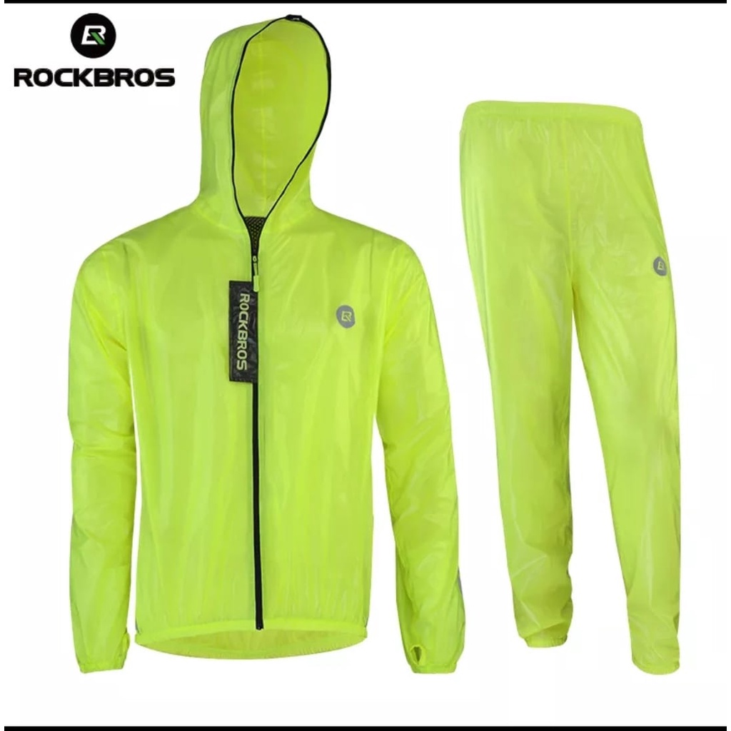 Jas Hujan Sepeda Motor Rockbros YPY002 waterproof raincoat Green tosca