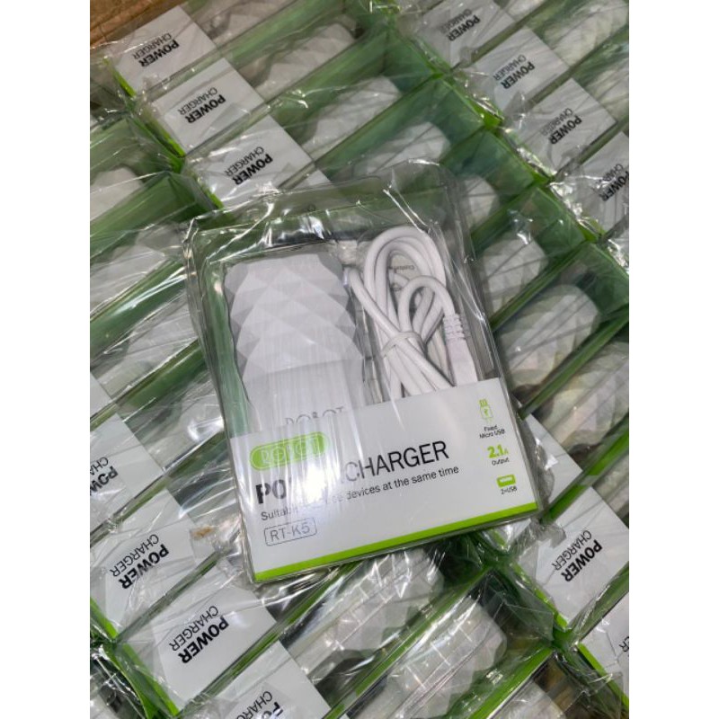 CHARGER ROBOT RT-K5| CHARGER HP ROBOT 2USB RT-K5|CHARGER ROBOT ORIGINAL 100% RT-K5|
