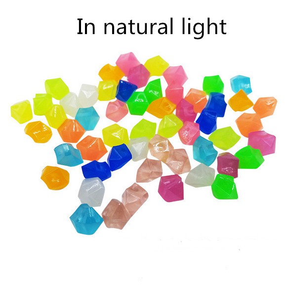 20pcs Manik-Manik Batu Akrilik Glow In The Dark Ukuran 11X14MM Untuk Dekorasi Taman