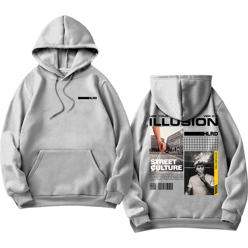 Holyrider Jumper Hoodie Illusion II Sweater Hoodie HLRD Sablon DTF Fleece Cotton II SIZE M-XXL (Pria &amp; Wanita) Free stiker&amp;Gantungan Kunci