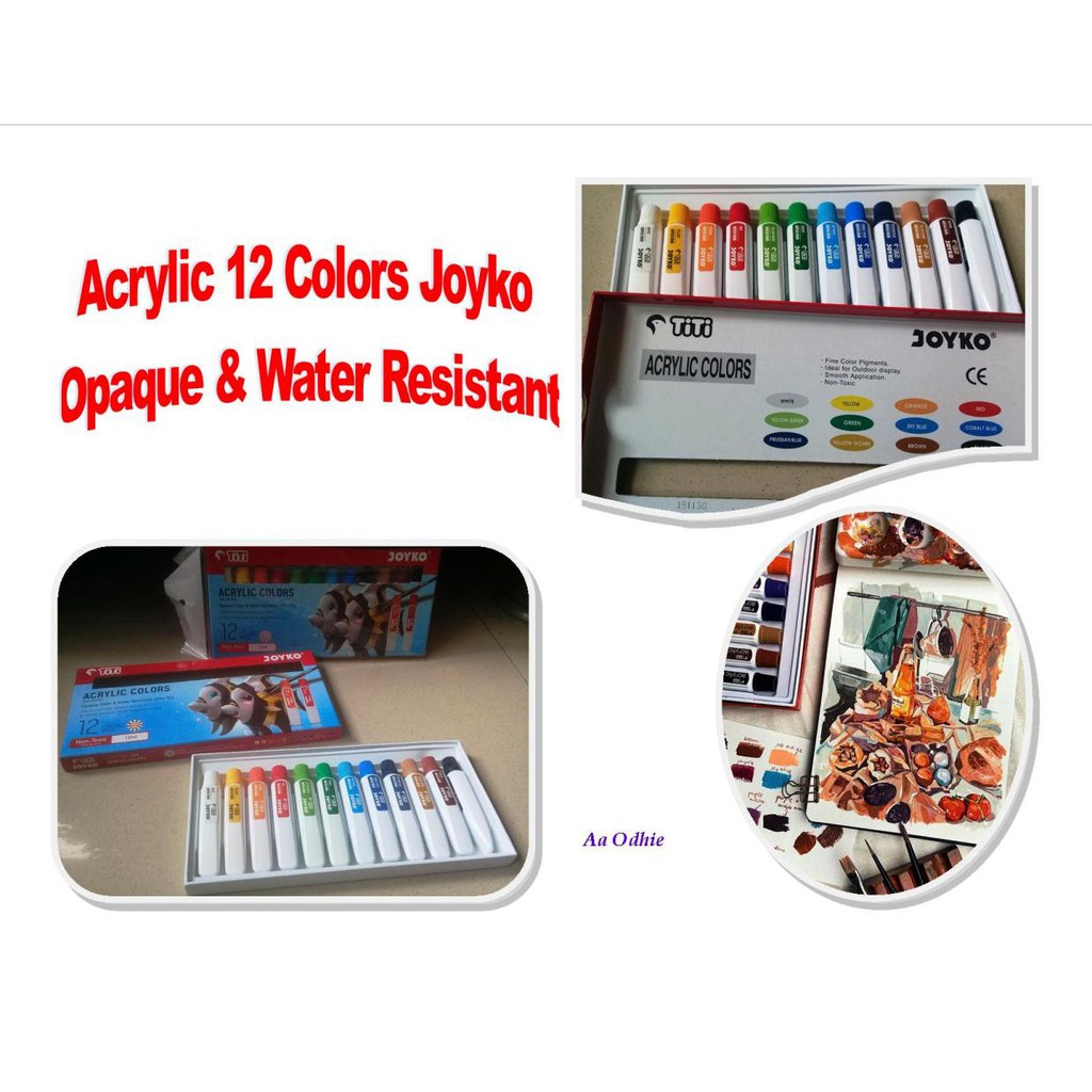 

Cat Akrilik 12 Warna Kanvas Acrylic Colors - Joyko
