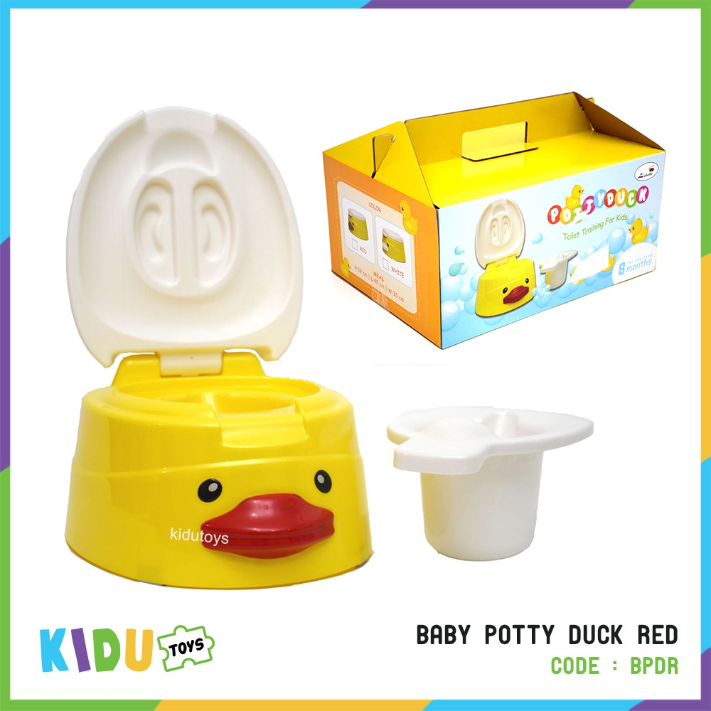 Potty Training Labeille Tempat Belajar Buang Air Besar Baby Potty Duck Red Training Toilet Kidu Toys