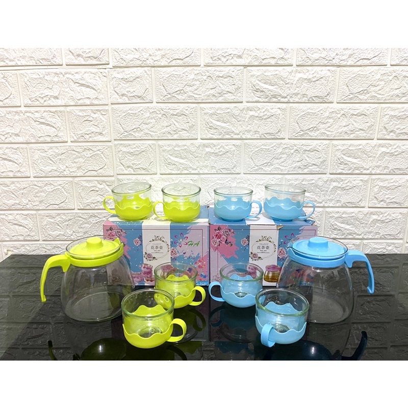 Teapot set 5in1 teko set dan cangkir set gelas minum