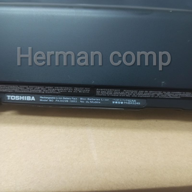 Original Baterai Toshiba PA3839U-1BRS, PA3832U-1BRS, PA3833U-1BRS, PA3929U-1BRS