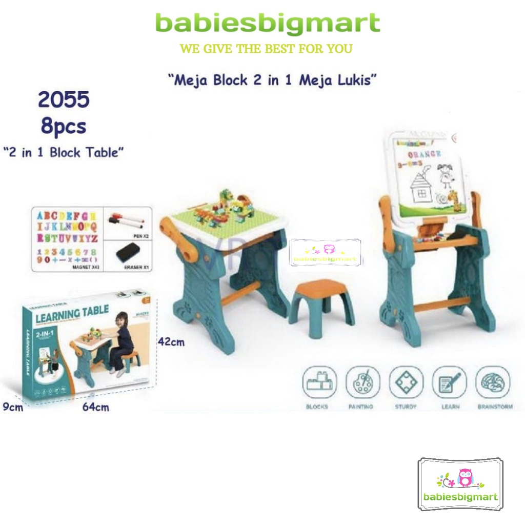 Mainan Edukasi Meja Belajar Magnetic Drawing Learning Table 3in1 2055