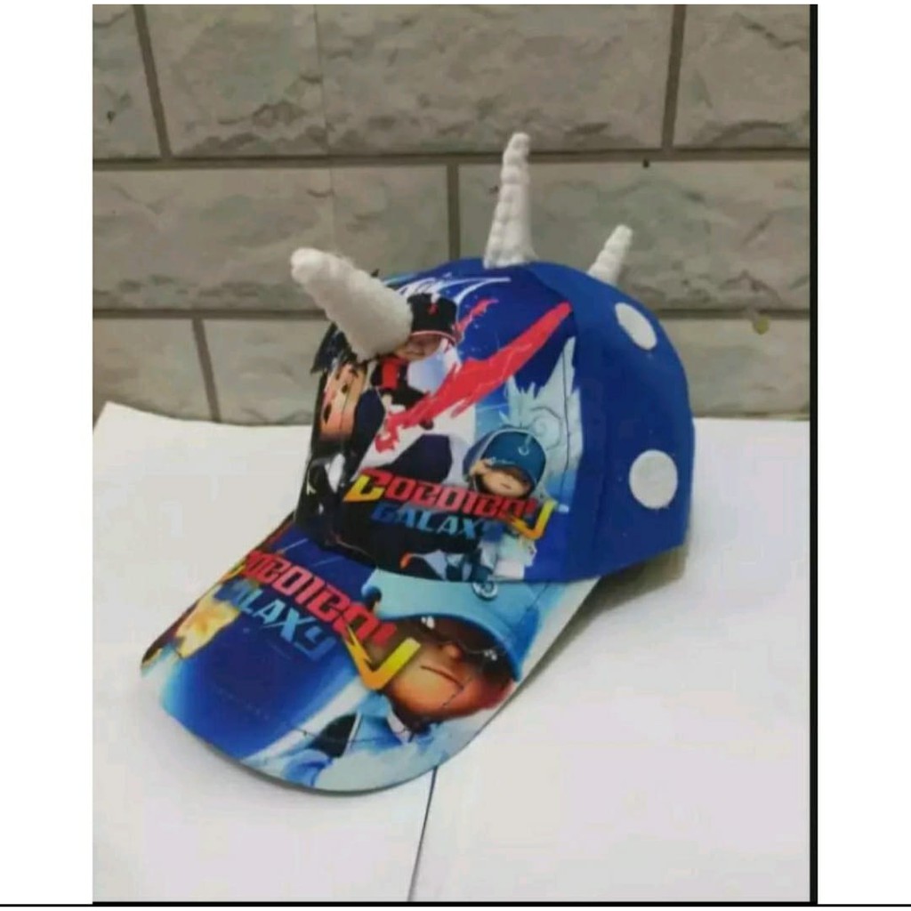 TOPI KARAKTER BOBOIBOY HALILINTAR TOPI TANDUK ANAK BOBOIBOY