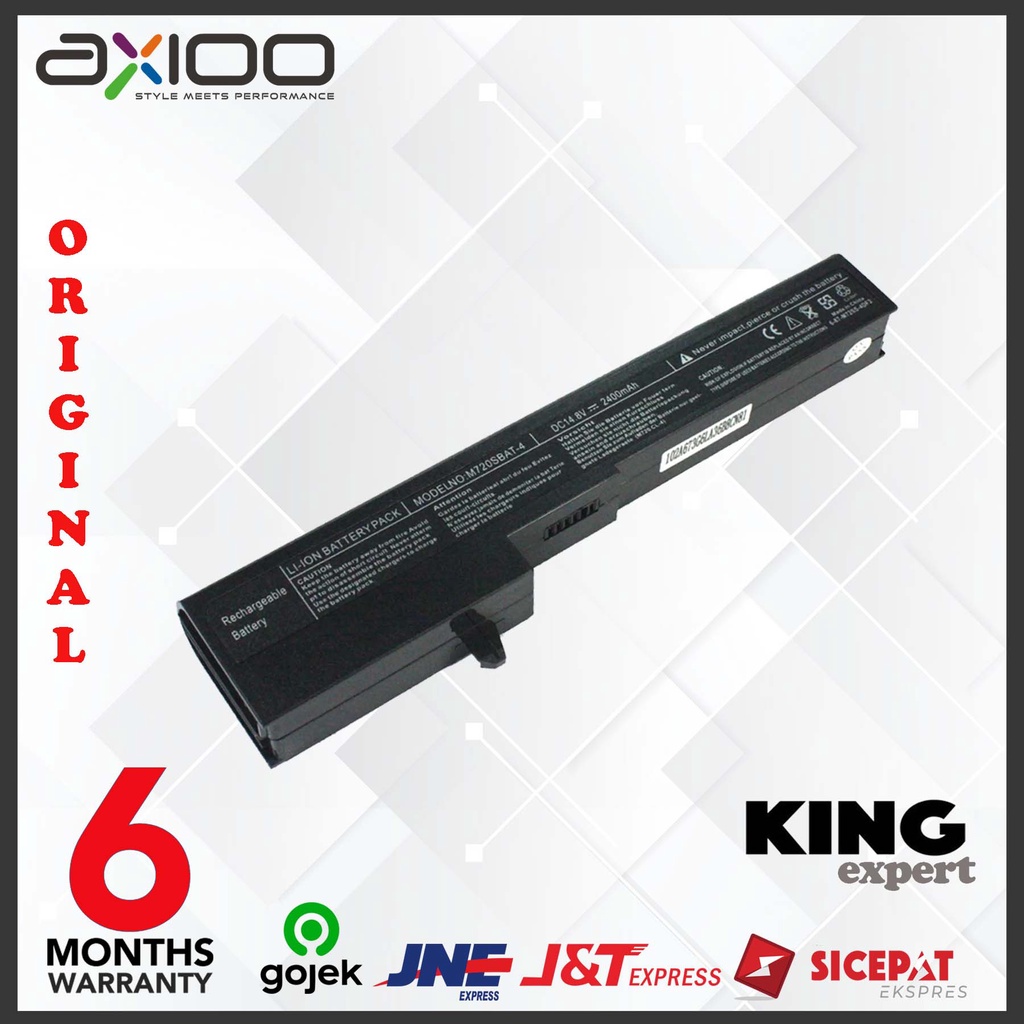 Original Baterai Laptop AXIOO MLC 12 Inch / M72X M73X M720 M72SR M73SR M720BAT M720BAT-4