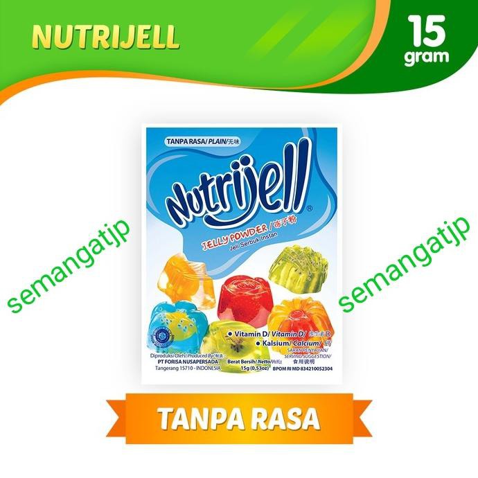 

31.87-Kue- 15Gr Tepung Serbuk Agar Jelly Nutrijell Nutrijel Plain Tanpa Rasa -Terlengkap-Termurah-