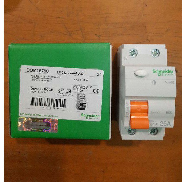 Elcb Rccb 25A 2P 30mA Domae Schneider