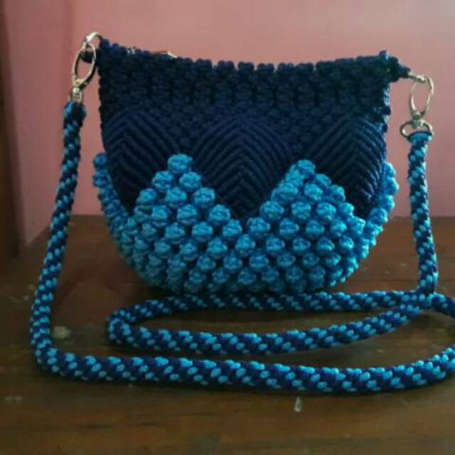 Tas tali kur cantik / tas selempang samping / tas rajut tali kur grosir / tas murah