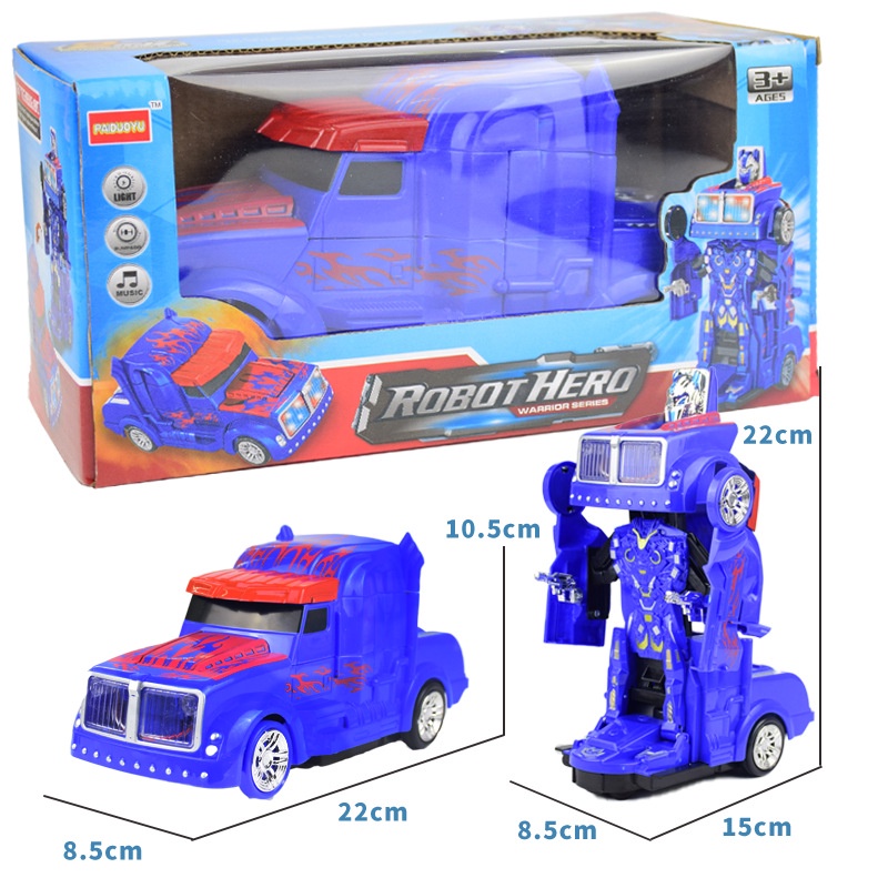 Mainan Anak 2 in 1 Mobil Optimus Pride Robot Transformers / Mainan Robot Bump and go / Cocok untuk edukasi anak