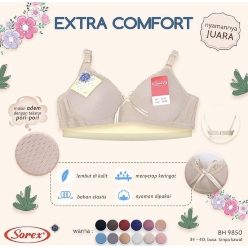 Bh/bra SOREX EXTRA COMFORT tanpa kawat art 9850