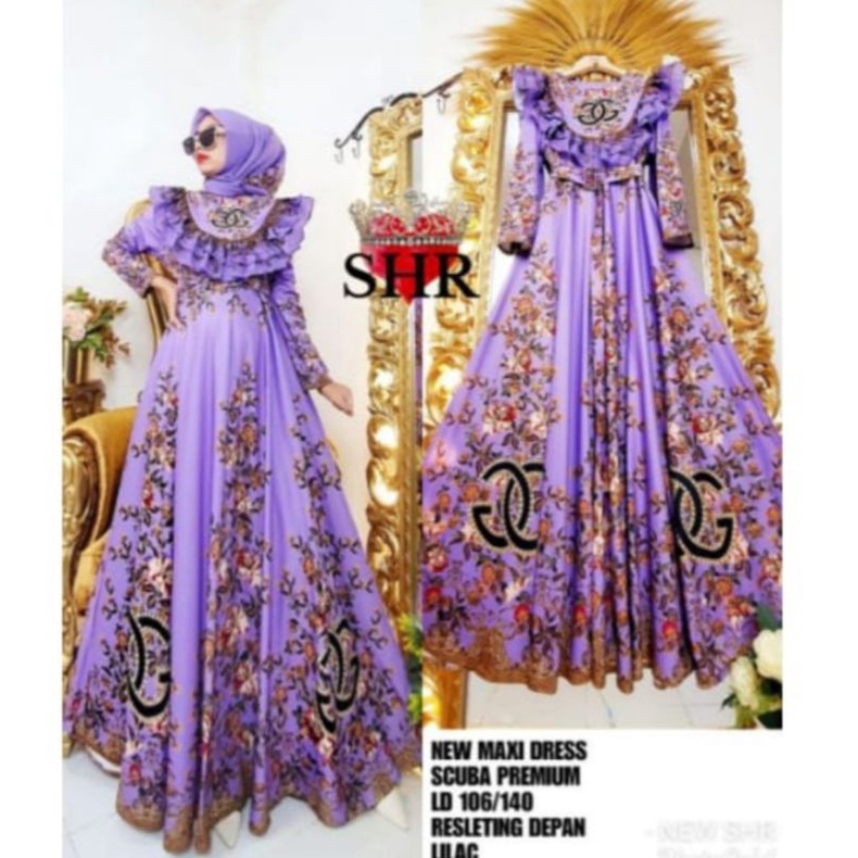 READY NEWW ORY SHR MAXI DRESS U REMPEL-Lilac