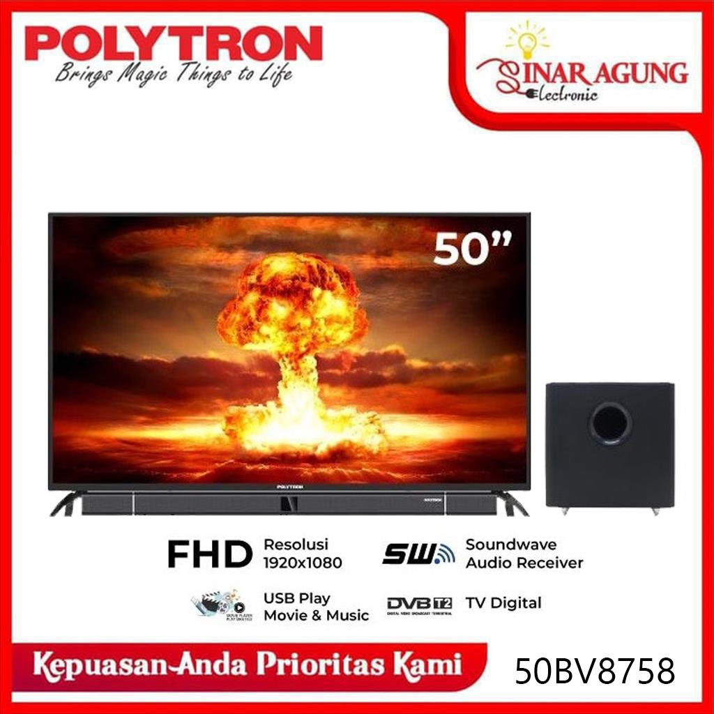 POLYTRON 50BV8758 CINEMAX SOUNDBAR LED TV 50 INCH DIGITAL FULL HD