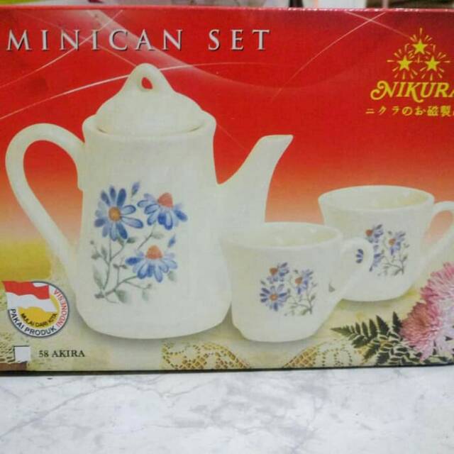 Gelas Keramik set / Coffee set / Tea set 1200 ml Nikura set 3 pcs