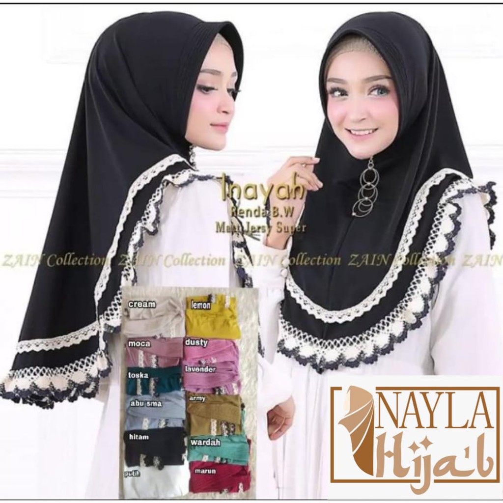 PROMO JILBAB INSTAN JERSEY TERBARU HIJAB BERGO  INAYAH NAYLA HIJAB