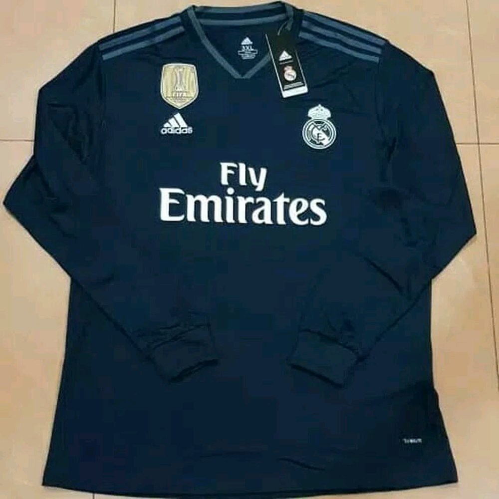 Promo Jersey Bola Big Size Real Madrid Away XXXL 3XL Long Sleeve 2018 2019 Grade Ori Diskon