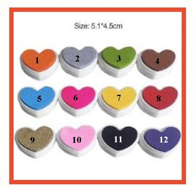 Heart Shape Ink Pad - Bantalan Stempel Bentuk Hati (1pc)