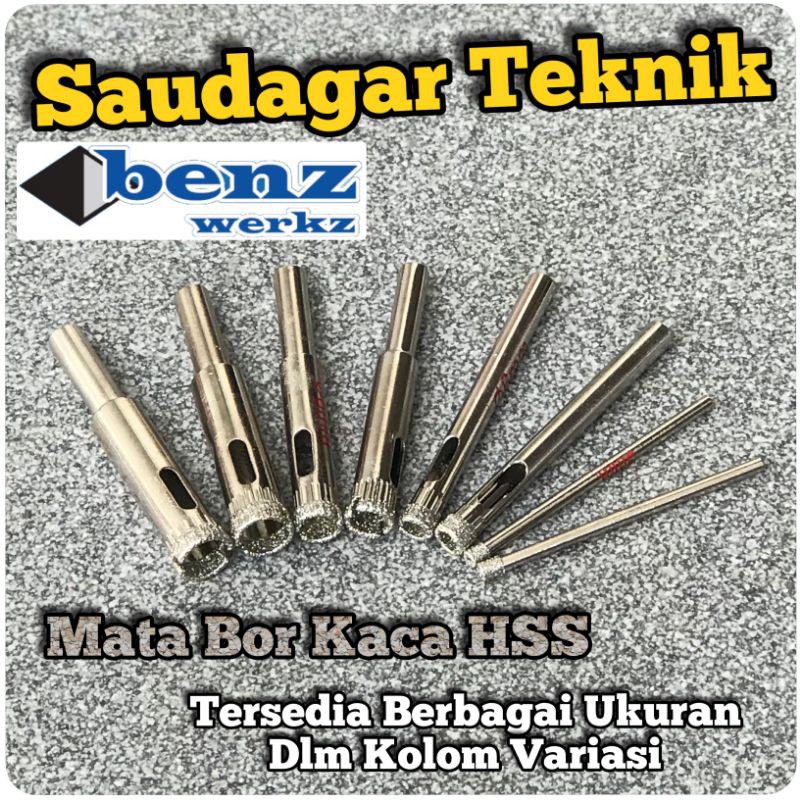 Mata Bor kaca keramik BENZ 3mm,4mm, 6mm, 8mm, 10mm Diamond hole cutter