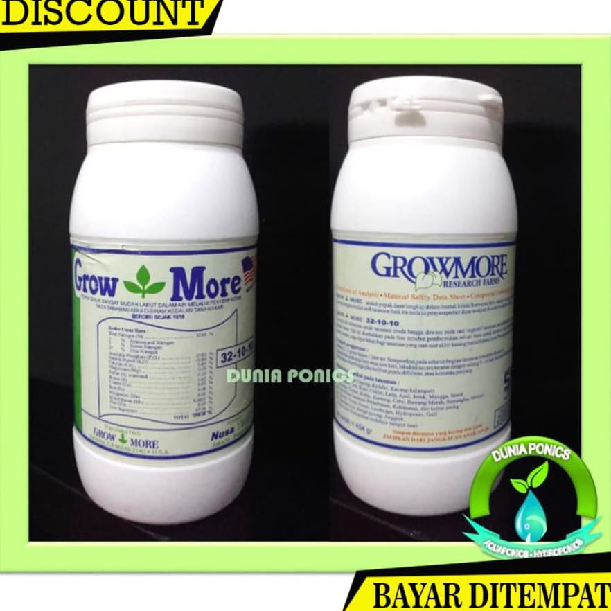 (BAYAR DITEMPAT) PUPUK / NUTRISI NPK DAUN GROWMORE 321010 KEMASAN BOTOL 454 GRAM BA3283