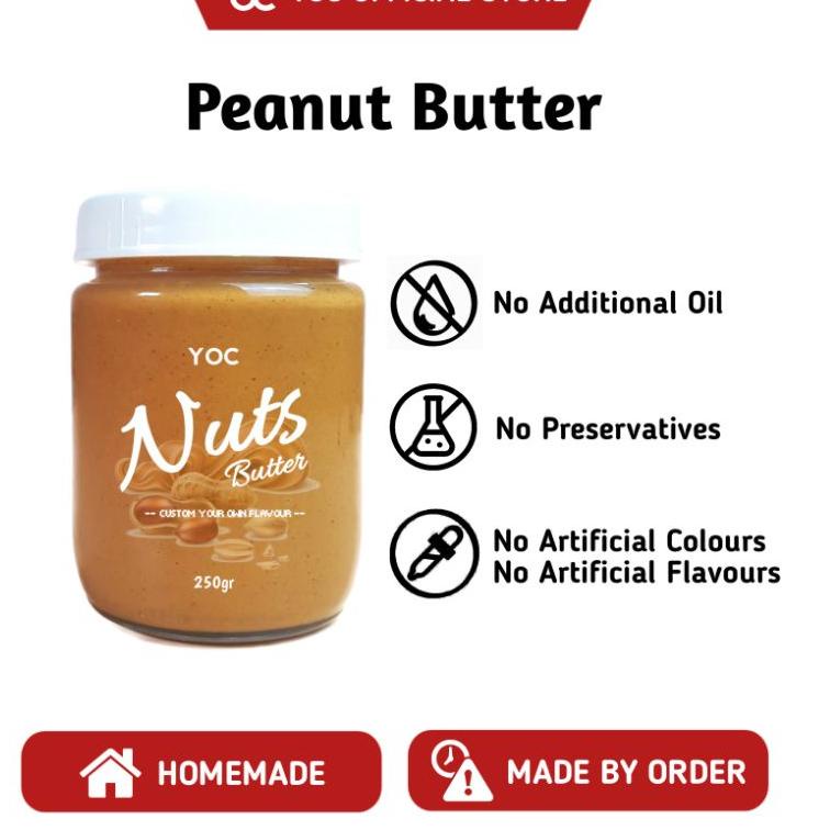 

Terjangkau--YOC Original Peanut Butter 250gr JiaJia (Selai Kacang Original) ( Halal - Unsweetened - Healthy - Sehat - Diet - Vegan - Keto )