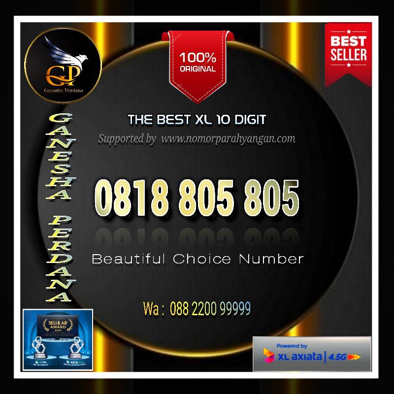 Kartu Perdana Nomor Cantik XL 10 Digit Pasca Bayar Super 805